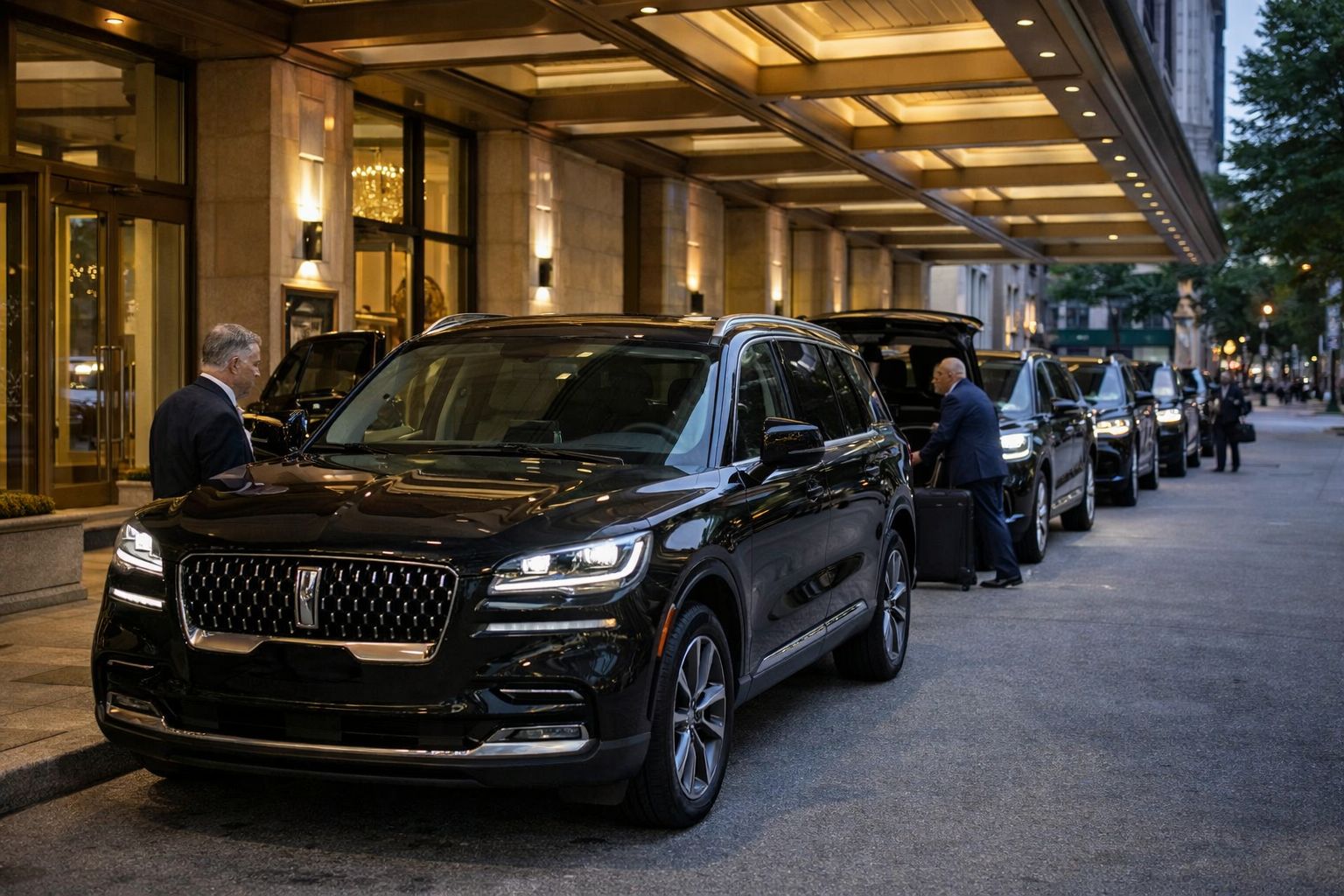 Boston airport SUV car service with luxury Cadillac Escalade and Suburban at Logan Airport