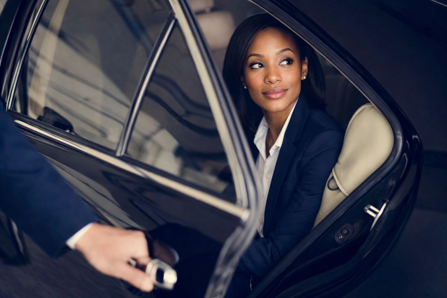 Luxury corporate limo service in downtown Boston near business district