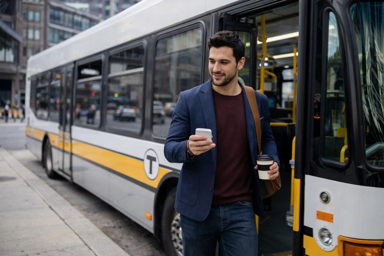 Luxury black car airport transfer service in Boston with chauffeur